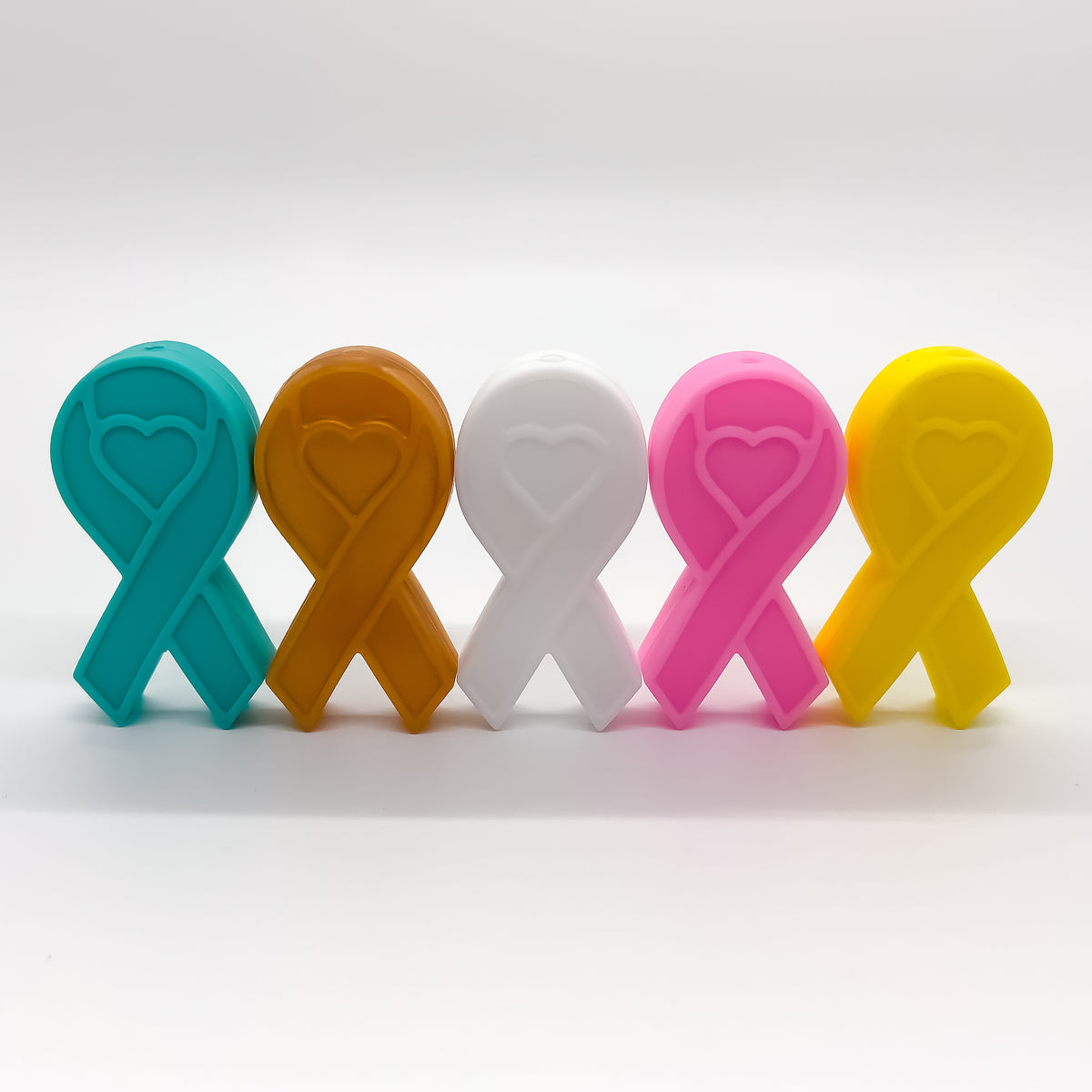 Breast cancer awareness ribbon heart Silicone mold for resin