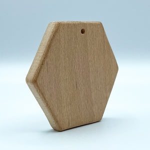 Beech Wood Solid Hexagon Teether