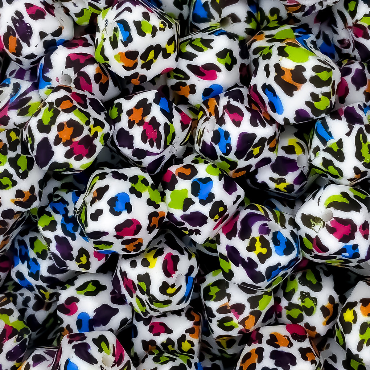 Double Sided Seed Bead Rainbow Leopard Print Kiss Crossbody  (7315964)