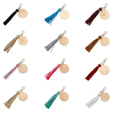 Load image into Gallery viewer, Key Ring with PU Leather Tassel