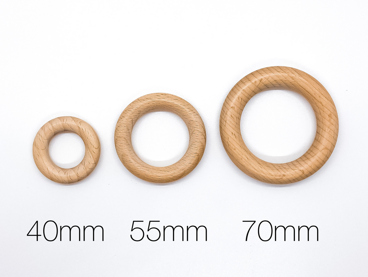 70mm 2.76 inches Beech Wood Rings American Teething and Craft Supply LLC
