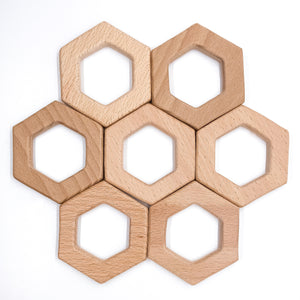 Beech Wood Hexagon Teether