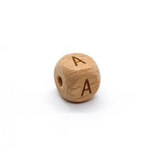 Load image into Gallery viewer, Natural Wood Letter Beads