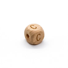 Load image into Gallery viewer, Natural Wood Letter Beads