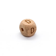 Load image into Gallery viewer, Natural Wood Letter Beads