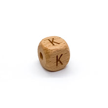 Load image into Gallery viewer, Natural Wood Letter Beads