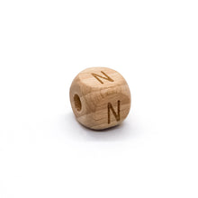 Load image into Gallery viewer, Natural Wood Letter Beads
