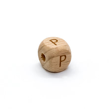 Load image into Gallery viewer, Natural Wood Letter Beads