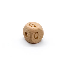 Load image into Gallery viewer, Natural Wood Letter Beads