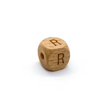 Load image into Gallery viewer, Natural Wood Letter Beads