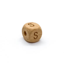 Load image into Gallery viewer, Natural Wood Letter Beads
