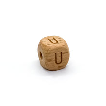 Load image into Gallery viewer, Natural Wood Letter Beads