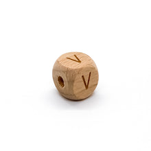 Load image into Gallery viewer, Natural Wood Letter Beads