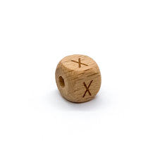 Load image into Gallery viewer, Natural Wood Letter Beads