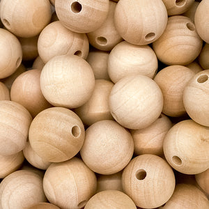 3/4" (20MM) Round Wooden Beads