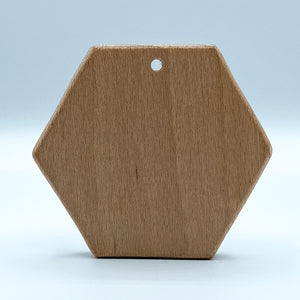Beech Wood Solid Hexagon Teether
