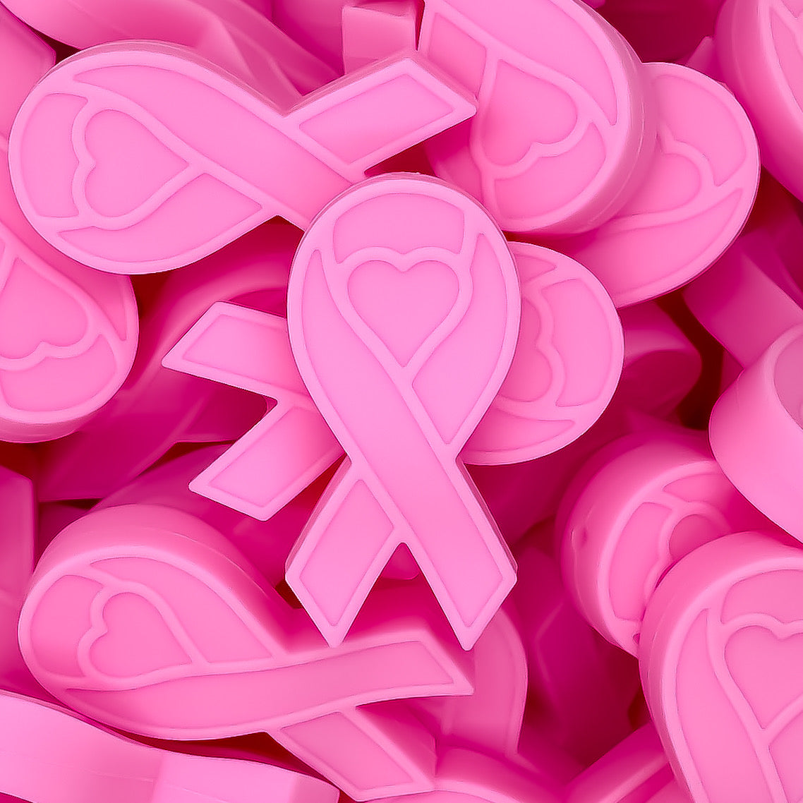 Light Pink Ribbon Silicone Beads--Breast Cancer Awareness – USA Silicone  Bead Supply Princess Bead Supply