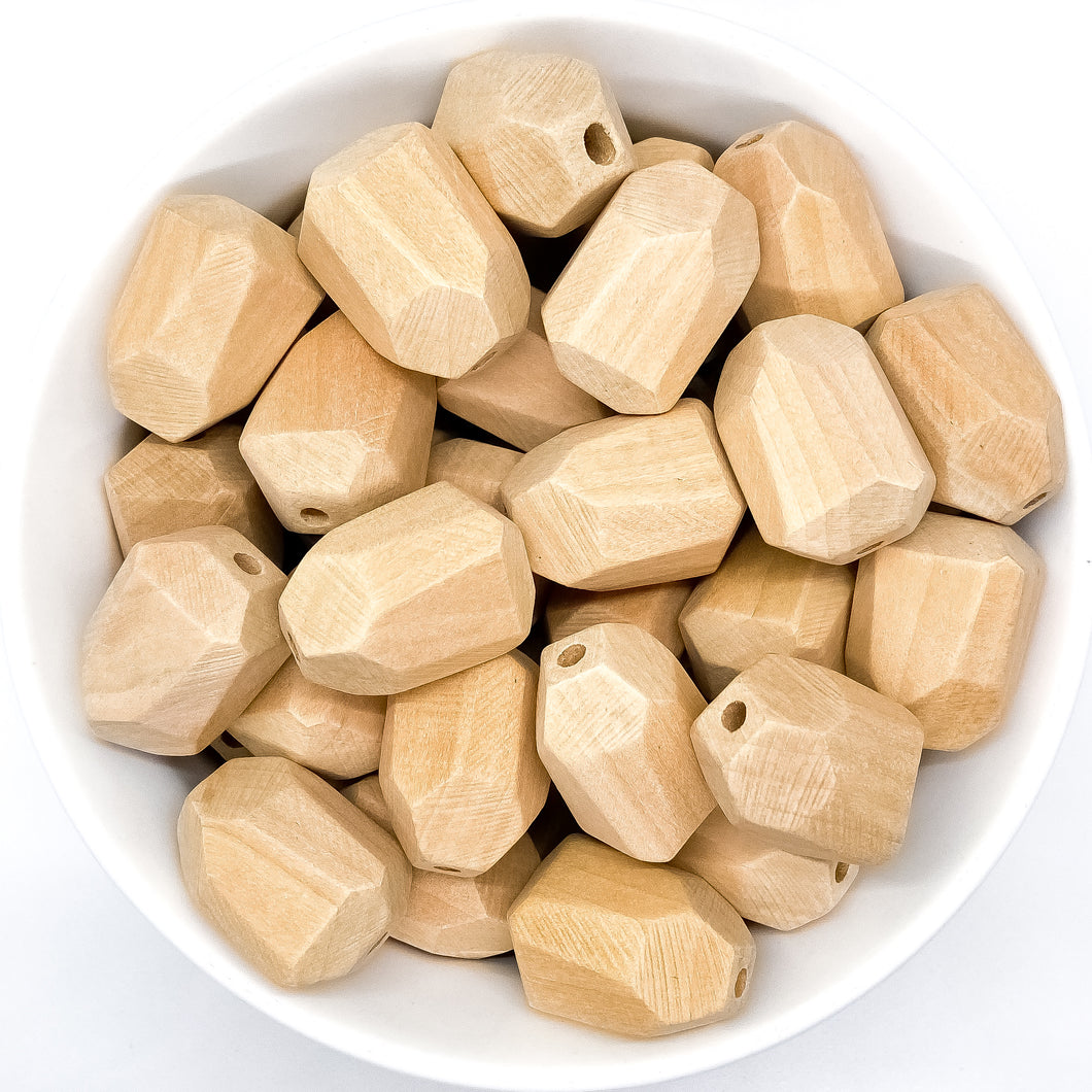 Faceted Wooden Beads