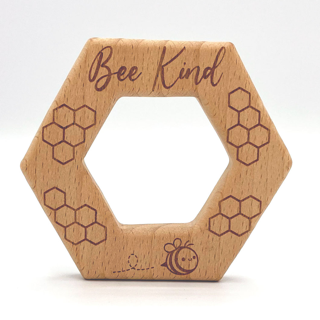 Bee Kind Hexagon Teether