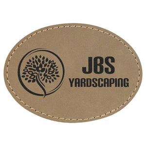 Custom Engraved Leatherette Patches - With Adhesive