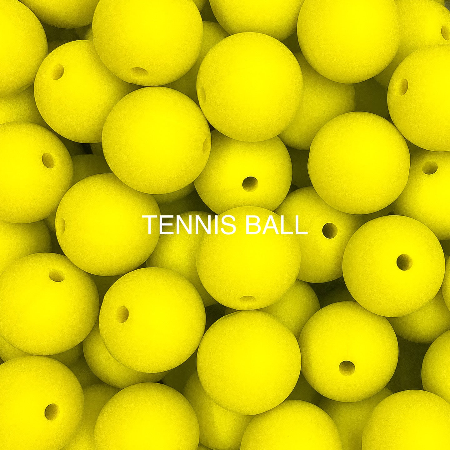 Tennis Ball Yellow 12mm Round Silicone Beads, Yellow Round