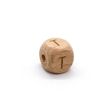 Load image into Gallery viewer, Natural Wood Letter Beads